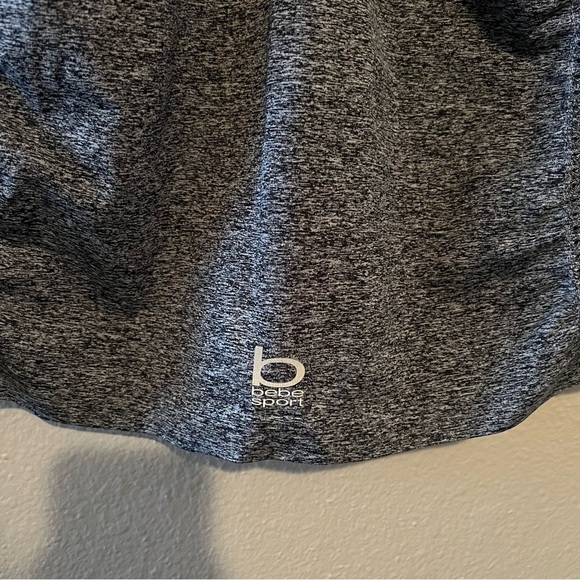 BEBE Heathered Gray / Black Tank Top, Sleeveles.  Size Women's Large  Racerback - Picture 3 of 5